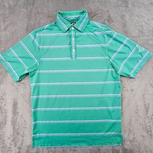 FootJoy Polo Shirt Men's Small Green Striped Old Corkscrew‎ Golf Club Estero FL.
